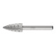PFERD Fraise en acier rapide HSS forme arc pointu Ø 12x25 mm Tige Ø 6 mm Z 3 universel moyen fin brise-copeaux-1