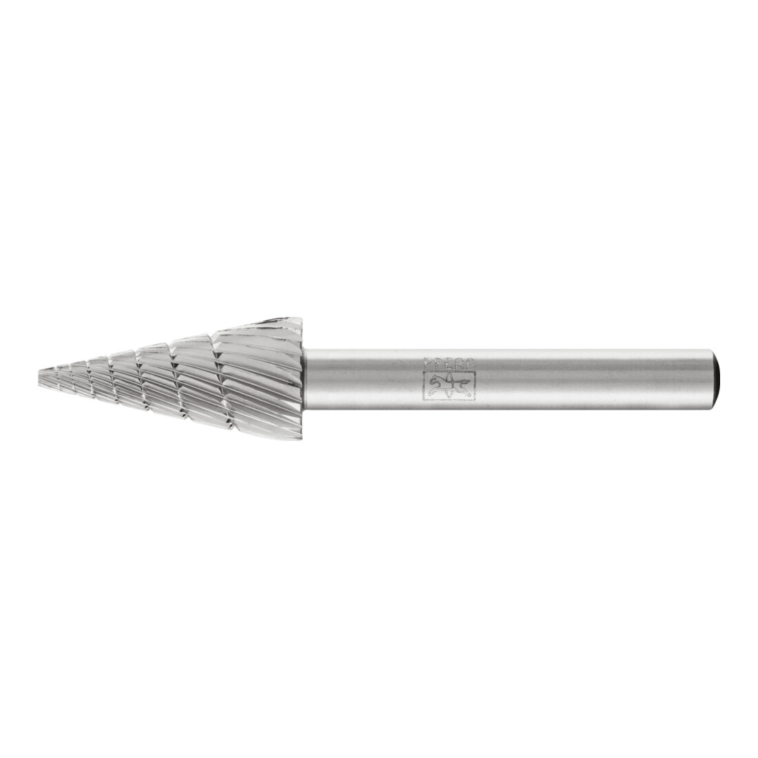 PFERD Fraise en acier rapide HSS forme cône pointu Ø 12x25 mm tige Ø 6 mm Z 3 universel moyen fin brise-copeaux
