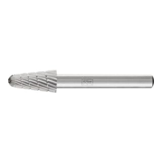 PFERD Fraise en acier rapide HSS forme cône rond L Ø 10x20 mm Tige Ø 6 mm Z 3 universelle moyenne fine brise-copeaux