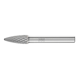 PFERD Fraise en carbure à arc rond RBF Ø 08x20 mm Tige Ø 6 mm Z4 universelle moyenne fine