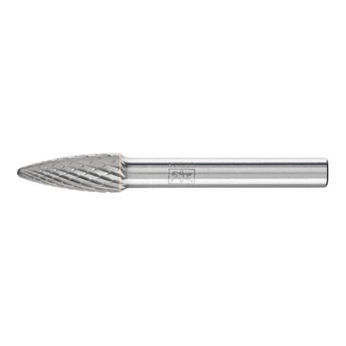 PFERD Fraise en carbure à arc rond RBF Ø 08x20 mm Tige Ø 6 mm Z4 universelle moyenne fine