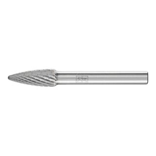 PFERD Fraise en carbure à arc rond RBF Ø 08x20 mm Tige Ø 6 mm Z4 universelle moyenne fine