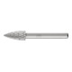 PFERD Fraise en carbure HSS forme arc pointu Ø 10x20 mm Tige Ø 6 mm Z 3 universel moyen fin brise-copeaux-1