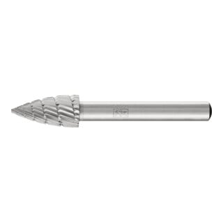 PFERD Fraise en carbure HSS forme arc pointu Ø 10x20 mm Tige Ø 6 mm Z 3 universel moyen fin brise-copeaux