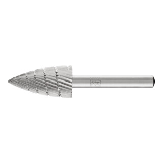 PFERD Fraise en forme d'arc pointu HSS K Ø 16x30mm Tige Ø 6 mm Z 3 universel moyen fin brise-copeaux