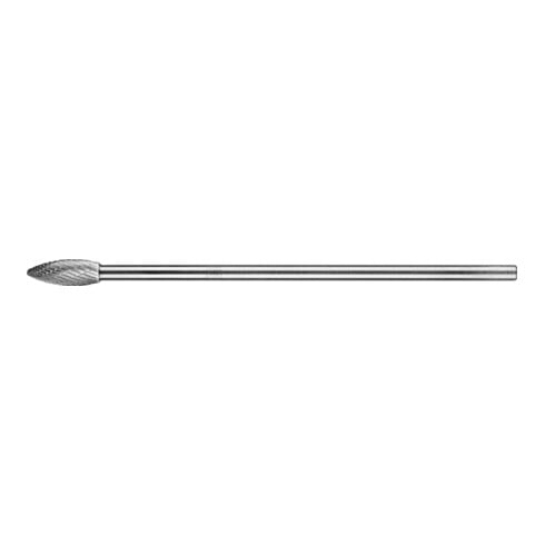 PFERD Hartmetall Frässtift Flamme B Ø 10x25 mm Schaft-Ø 6x150mm Z3P universal mittel kreuzverzahnt