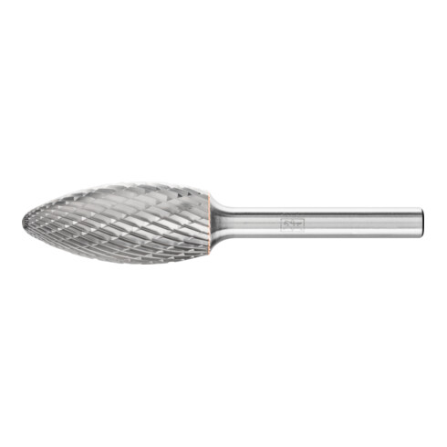 PFERD Hartmetall Frässtift Flamme B Ø 16x35 mm Schaft-Ø 6 mm Z3P universal mittel kreuzverzahnt