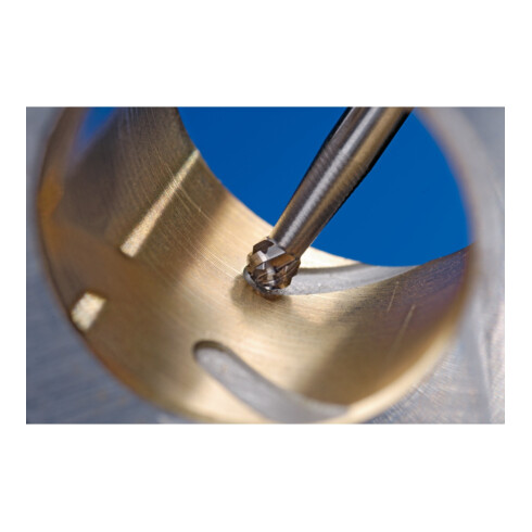 PFERD Hartmetall Frässtift Kugel KUD Ø 04x03 mm Schaft-Ø 6 mm Z3P universal mittel kreuzverzahnt