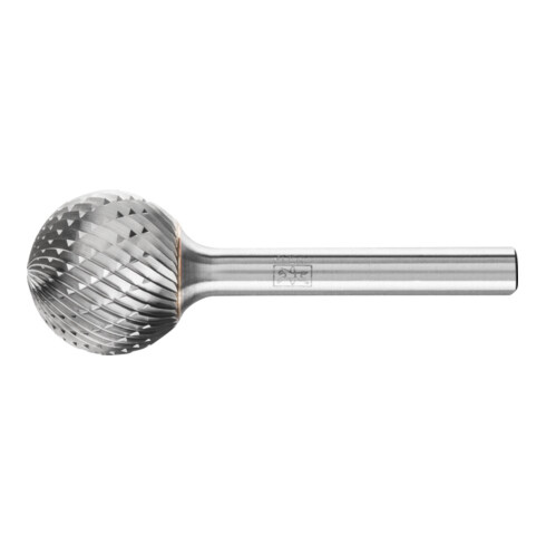 PFERD Hartmetall Frässtift Kugel KUD Ø 20x18 mm Schaft-Ø 6 mm Z3P universal mittel kreuzverzahnt