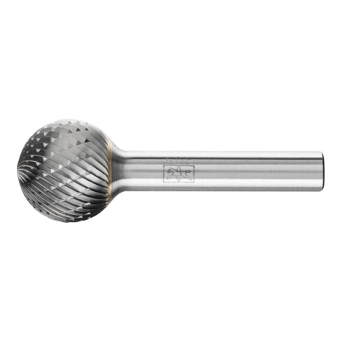 PFERD Hartmetall Frässtift Kugel KUD Ø 20x18 mm Schaft-Ø 8 mm Z3P universal mittel kreuzverzahnt