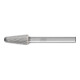 PFERD Hartmetall Frässtift Rundbogen KEL Ø 10x20mm Schaft-Ø 6 mm Z3P universal mittel kreuzverzahnt-1