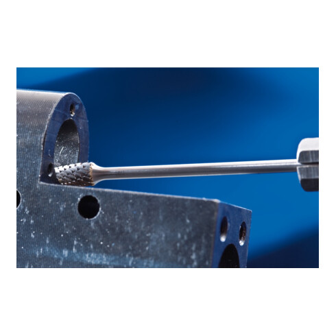 PFERD Hartmetall Frässtift Rundbogen RBF Ø 06x13mm Schaft-Ø 3x75mm Z3P universal mittel kreuzverzahnt