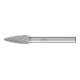 PFERD Hartmetall Frässtift Rundbogen RBF Ø 08x20mm Schaft-Ø 6 mm Z3P universal mittel kreuzverzahnt-1