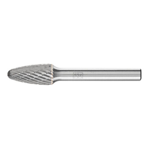 PFERD Hartmetall Frässtift Rundbogen RBF Ø 10x20mm Schaft-Ø 6 mm Z3P universal mittel kreuzverzahnt