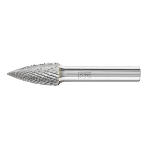 PFERD Hartmetall Frässtift Spitzbogen SPG Ø 12x25 mm Schaft-Ø 8 mm Z3P universal mittel kreuzverzahnt