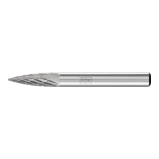 PFERD Hartmetall Frässtift Spitzbogen SPG Ø 06x18 mm Schaft-Ø 6 mm Z3P universal mittel kreuzverzahnt