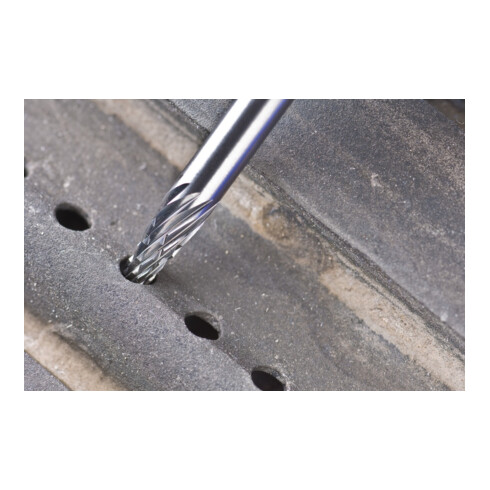 PFERD Hartmetall Frässtift Spitzkegel SKM Ø 03x07 mm Schaft-Ø 3 mm Z3P universal mittel kreuzverzahnt