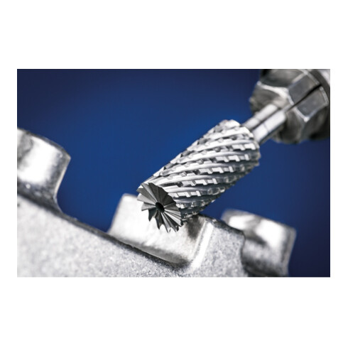 PFERD Hartmetall Frässtift Zylinder ZYAS stirnverzahnt 12x25mm Schaft-Ø 6mm TITANIUM für Titan