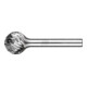 PFERD Hartmetall Hochleistungsfrässtift ALLROUND Kugel KUD Ø 16x14 mm Schaft-Ø 6 mm universal grob-1