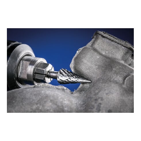 PFERD Hartmetall Hochleistungsfrässtift CAST Spitzkegel SKM Ø 12x25 mm Schaft-Ø 6 mm für Gußeisen