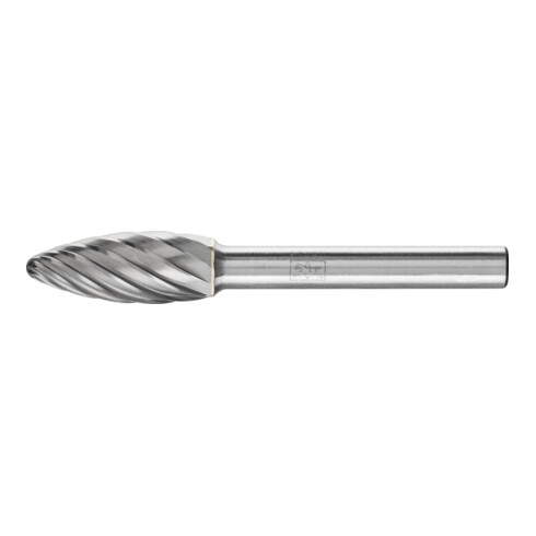 PFERD Hartmetall Hochleistungsfrässtift INOX Flamme B Ø 10x25 mm Schaft-Ø 6 mm für Edelstahl