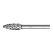 PFERD Hartmetall Hochleistungsfrässtift INOX Flamme B Ø 10x25 mm Schaft-Ø 6 mm für Edelstahl