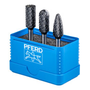 PFERD Hartmetall Hochleistungsfrässtift Set ALLROUND HC-FEP 3-tlg. Schaft-Ø 6 mm universal grob