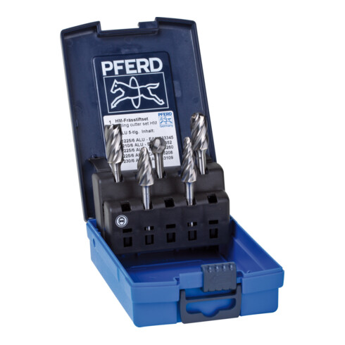 PFERD Hartmetall Hochleistungsfrässtift Set ALU 5-tlg. Ø 12mm Schaft-Ø 6mm ALU/NE-Metalle ALU/NE