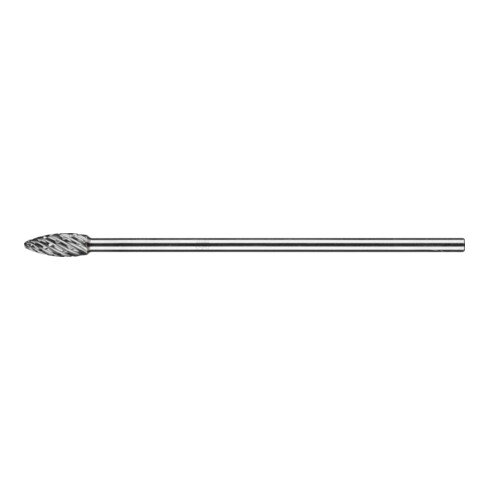 PFERD Hartmetall Hochleistungsfrässtift STEEL Flamme B Ø 10x25 mm Schaft-Ø 6x150mm für Stahl