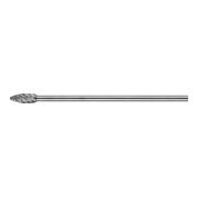PFERD Hartmetall Hochleistungsfrässtift STEEL Flamme B Ø 10x25 mm Schaft-Ø 6x150mm für Stahl