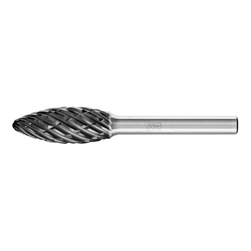 PFERD Hartmetall Hochleistungsfrässtift STEEL Flamme B Ø 12x30mm Schaft-Ø 6 mm HICOAT für Stahl