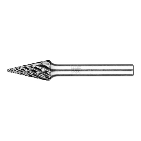 PFERD Hartmetall Hochleistungsfrässtift STEEL Spitzkegel SKM Ø 10x20mm Schaft-Ø 6 mm HICOAT Stahl