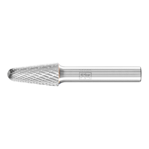 PFERD Hartmetall Hochleistungsfrässtift TOUGH Rundbogen KEL Ø 12x25 mm Schaft-Ø 8 mm schlagfest