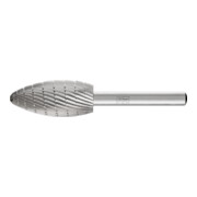 PFERD HSS Frässtift Flammenform B Ø 16x35 mm Schaft-Ø 6 mm Z 3 universal mittel fein Spanbrecher