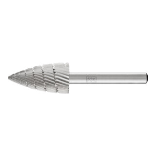 PFERD HSS Frässtift Spitzbogenform K Ø 16x30mm Schaft-Ø 6 mm Z 3 universal mittel fein Spanbrecher