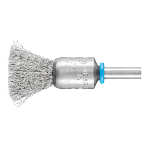 PFERD INOX-TOTAL Pinselbürste ungezopft PBUIT Ø15 mm Schaft-Ø6 mm Edelstahl-Draht-Ø0,15