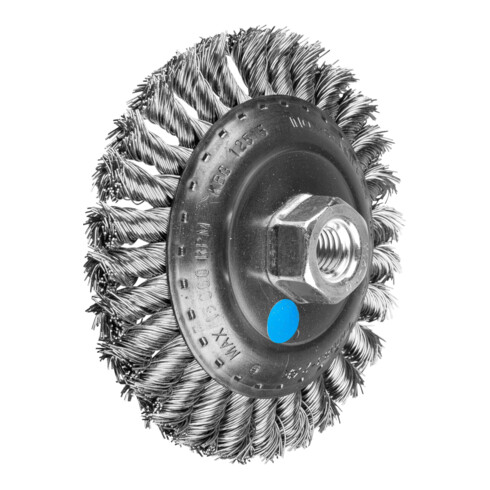PFERD Kegelbürste gezopft KBG Ø 125x15 mm M14 Edelstahl-Draht-Ø 0,50mm Winkelschleifer