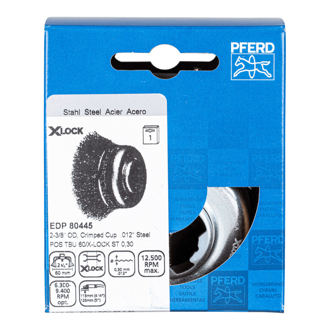 PFERD Komborstel met draad, ongetordeerd POS TBU 60/X-LOCK ST 0,30