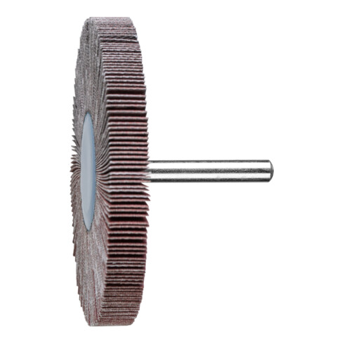 PFERD Korund Fächerschleifer F Ø 80x10mm Schaft-Ø 6 mm A240 für Feinschliff und Finish