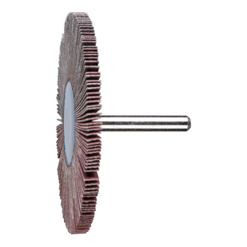 PFERD Korund Fächerschleifer F Ø 80x5 mm Schaft-Ø 6 mm A120 für Feinschliff und Finish