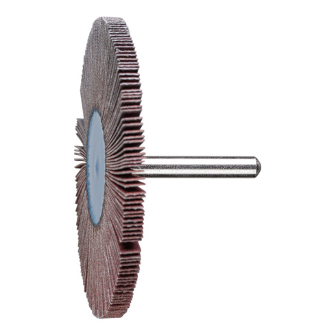 PFERD Korund Fächerschleifer F Ø 80x5 mm Schaft-Ø 6 mm A150 für Feinschliff und Finish