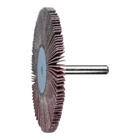 PFERD Korund Fächerschleifer F Ø 80x5 mm Schaft-Ø 6 mm A60 für Feinschliff und Finish
