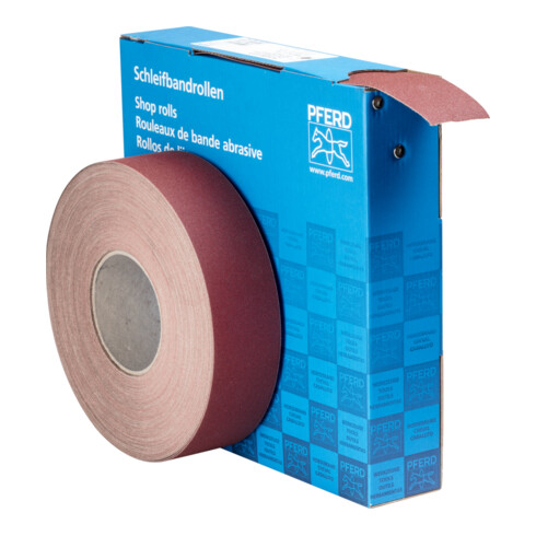 PFERD Korund Schleifbandrolle Gewebe SBR Breite 50mmxLänge 50m A150 für universelle Anwendung