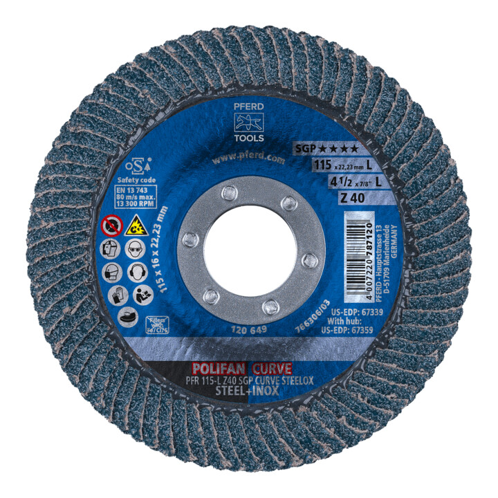 PFERD lamellenschijf CURVE L 115mm K 40 recht