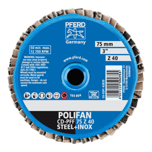 PFERD Mini-Polifan COMBIDISC, grana 40, 75mm