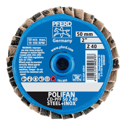 PFERD Mini Polifan COMBIDISC Rüggeberg, grana 40, 50mm
