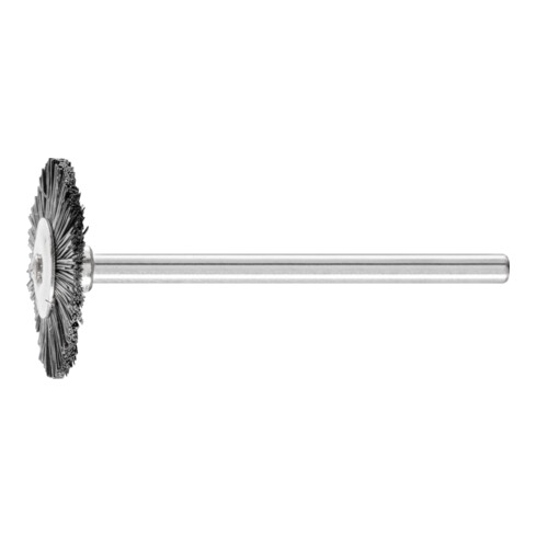 PFERD Miniatur- Rundbürste RBU Ø22x2 mm Schaft-Ø3 mm schwarze Schweineborste