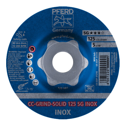 PFERD Mola CC-GRIND SOLID 125 SG INOX