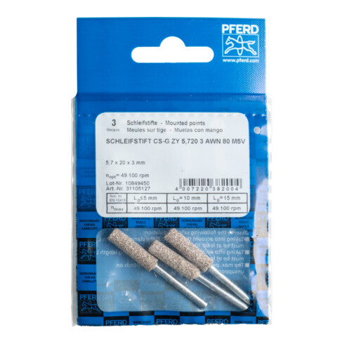 PFERD Mole abrasive per seghe a catena CS-G ZY 5.720 3 AWN 80 M5V