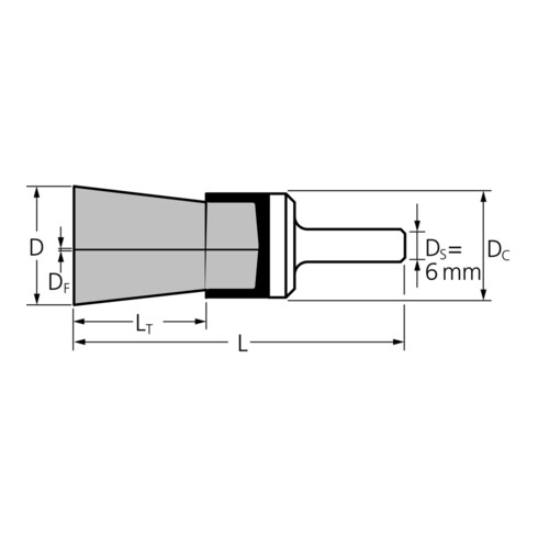 PFERD Pinselbürste mit Schaft, gezopft PBG 1919/6 INOX 28